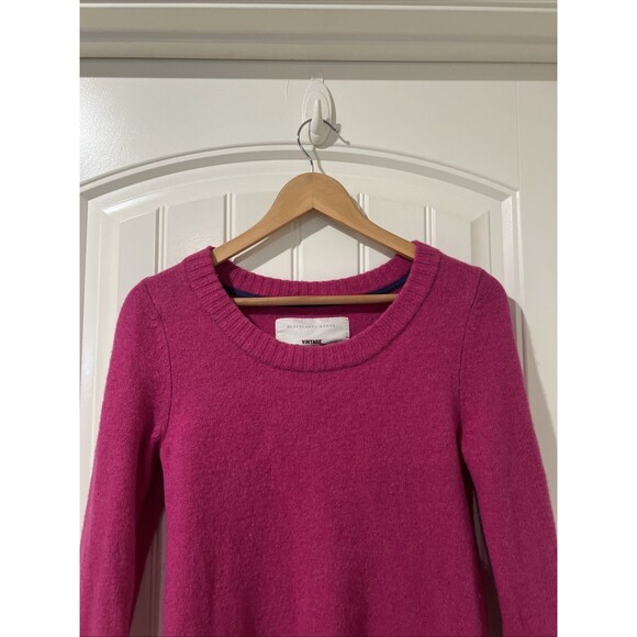 Vintage Superdry Premium Black Label Pink 100% Lambs Wool Embroidery Sweater L - Picture 7 of 9